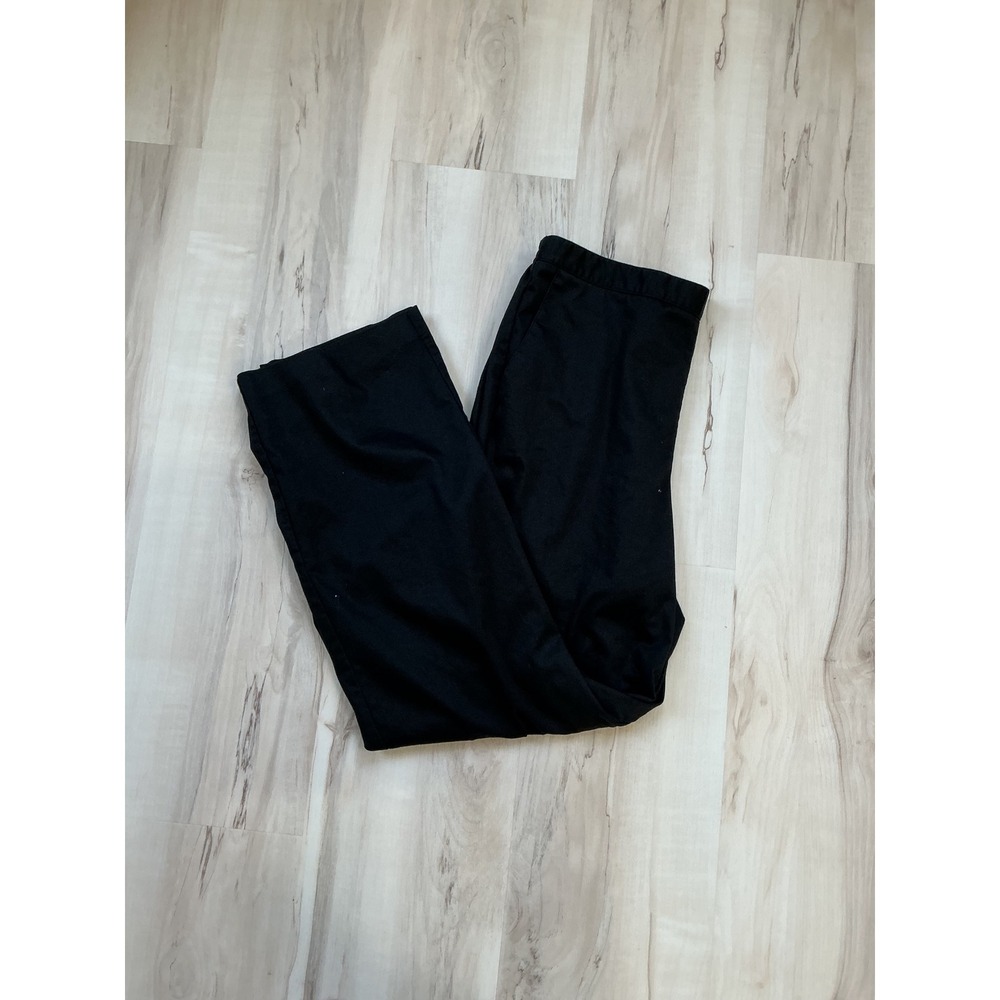 Alfred Dunner Womens Black Elastic Waist Pull On Straight Leg Pants Size 14